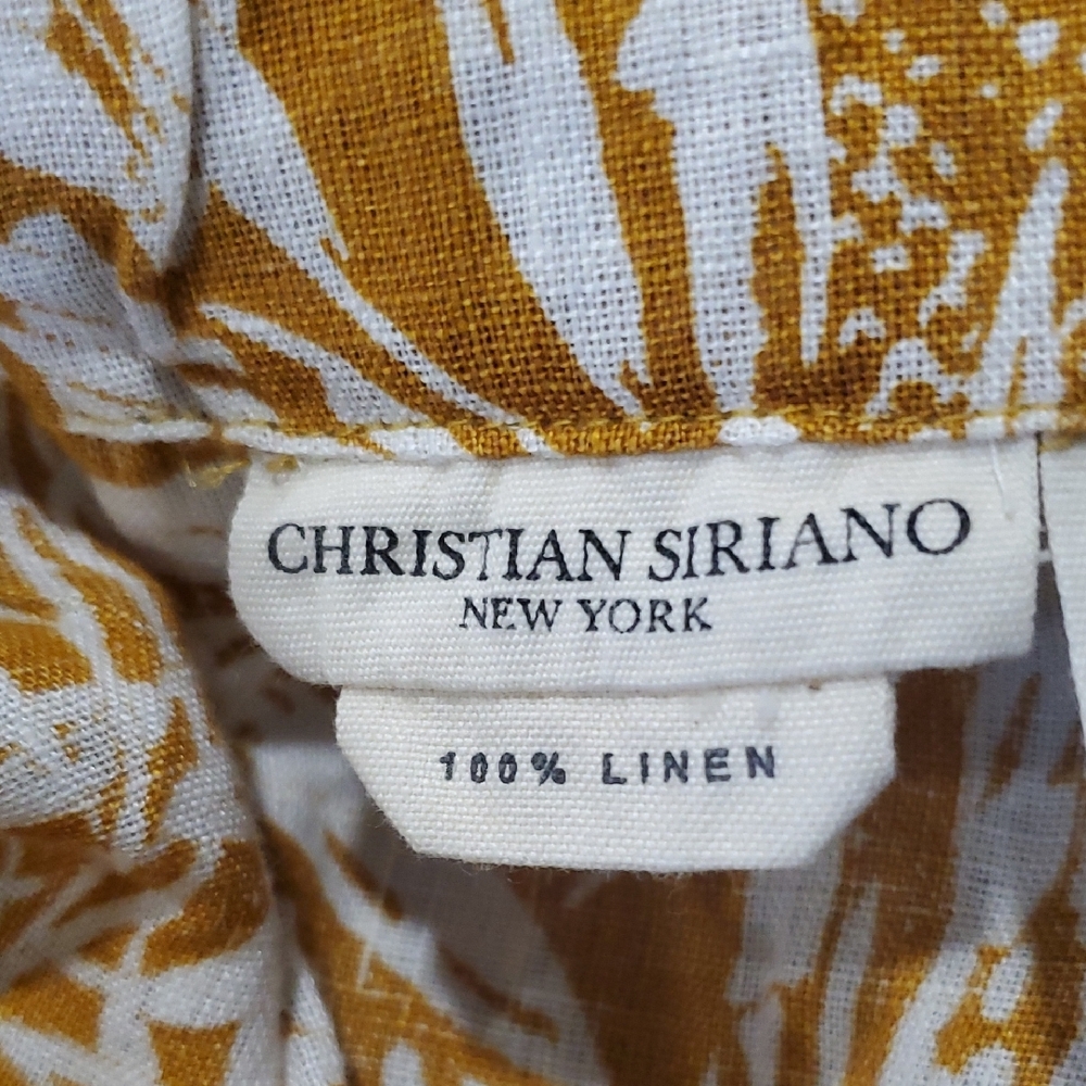 Christian Siriano Gold and White Ruffled Tank Top - Picture 8 of 13